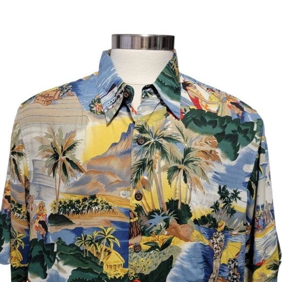 Rey Spooner Luau Hawaiian Short Sleeve Shirt Size XL Rayon tropical Cruisewear - Picture 4 of 12